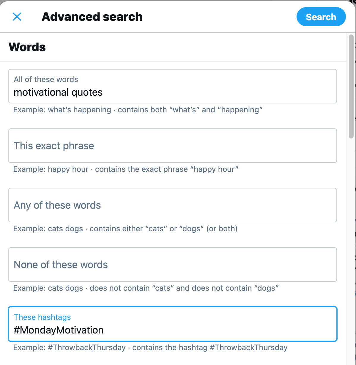 изображение окна поиска