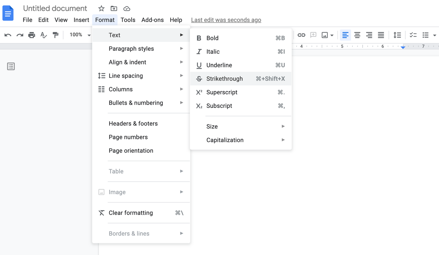 toggle google docs menu